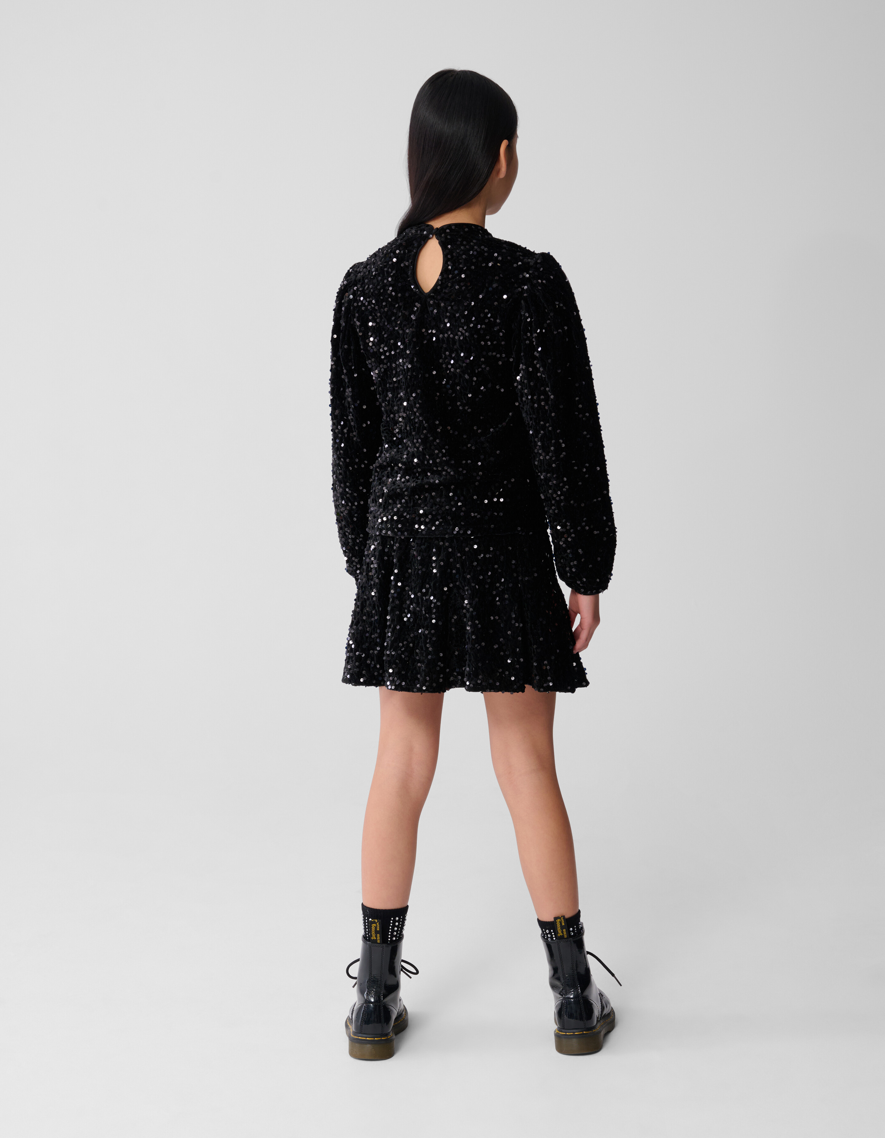 Sequin Longsleeve Top Zwart SHOEBY GIRLS