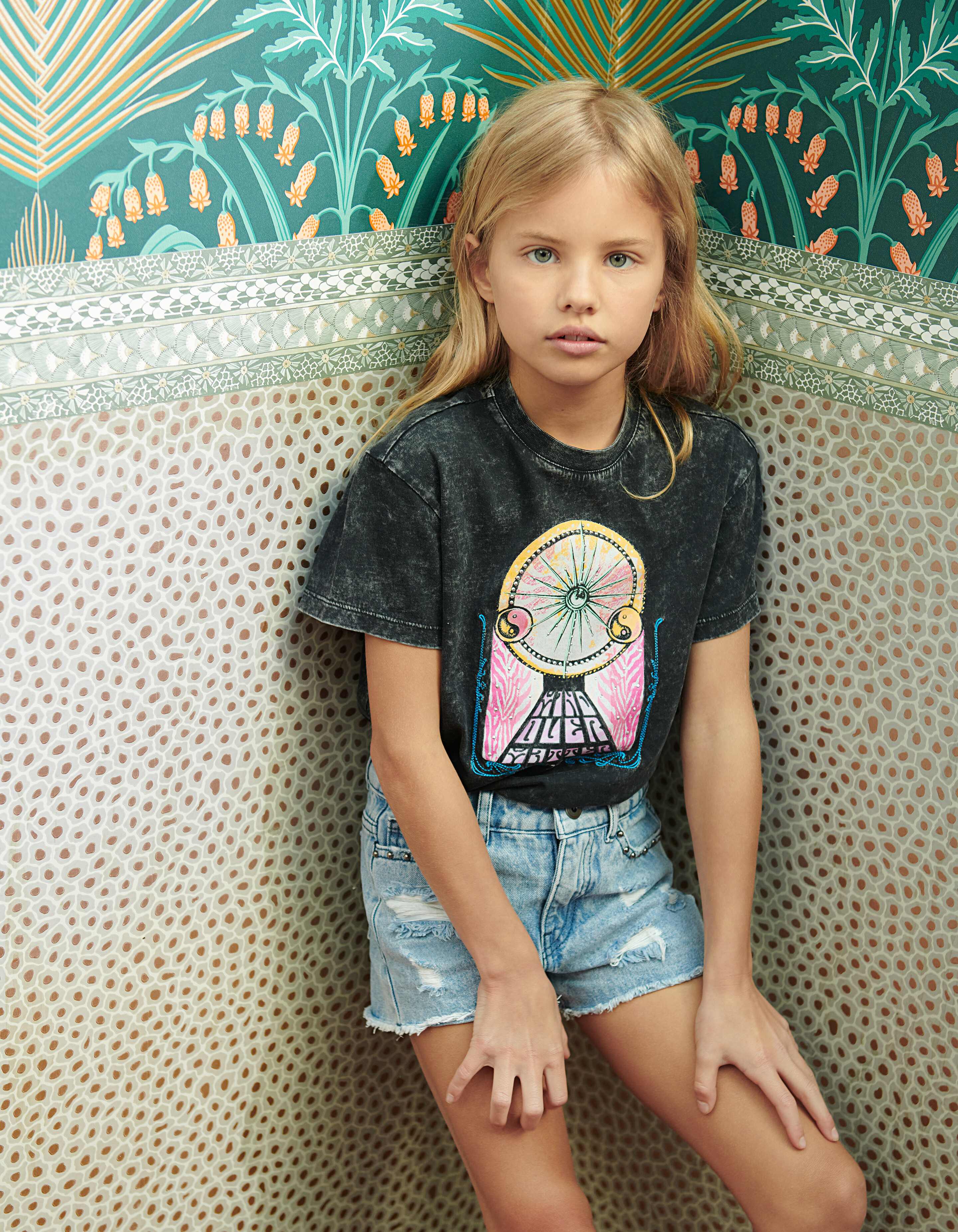 Artwork T-shirt Donkergrijs SHOEBY GIRLS