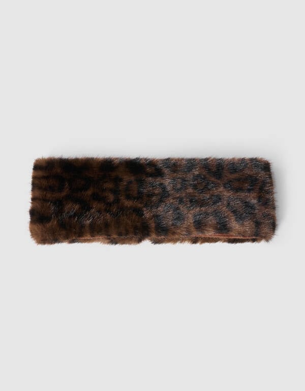 Leopard Faux Fur Haarband Bruin SHOEBY ACCESSOIRES