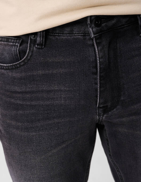Washed Straight Fit Jeans Zwart L32 SHOEBY MEN