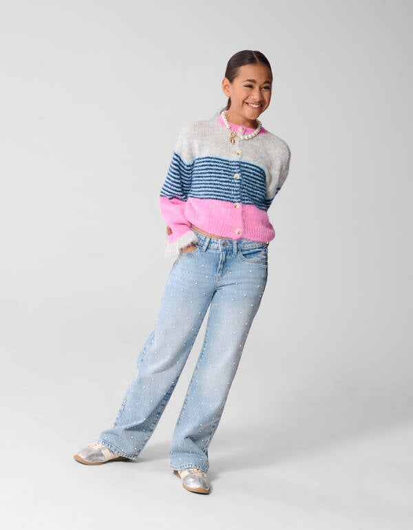 Fluffy Gestreept Vest Roze SHOEBY GIRLS