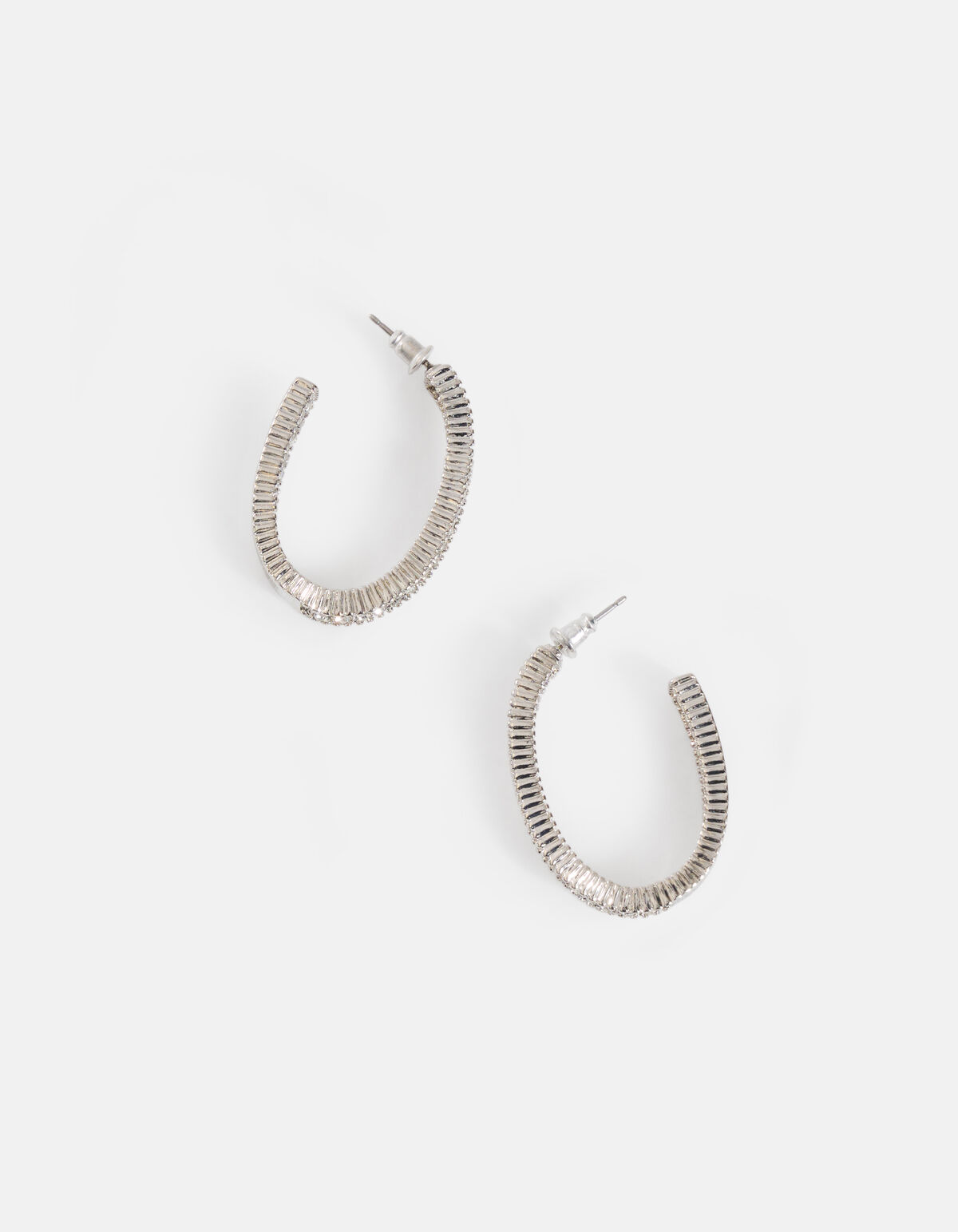 Strass Hoops Oorbellen Zilver SHOEBY ACCESSOIRES