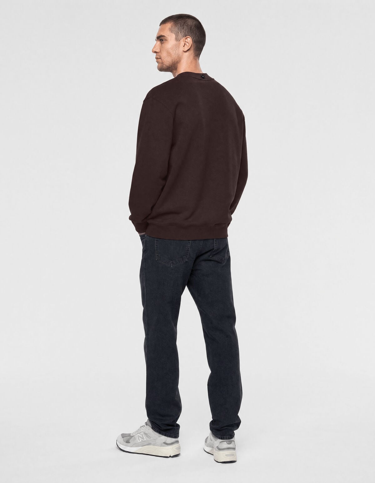 Relaxed Basis Sweater Donkerbruin SHOEBY MEN