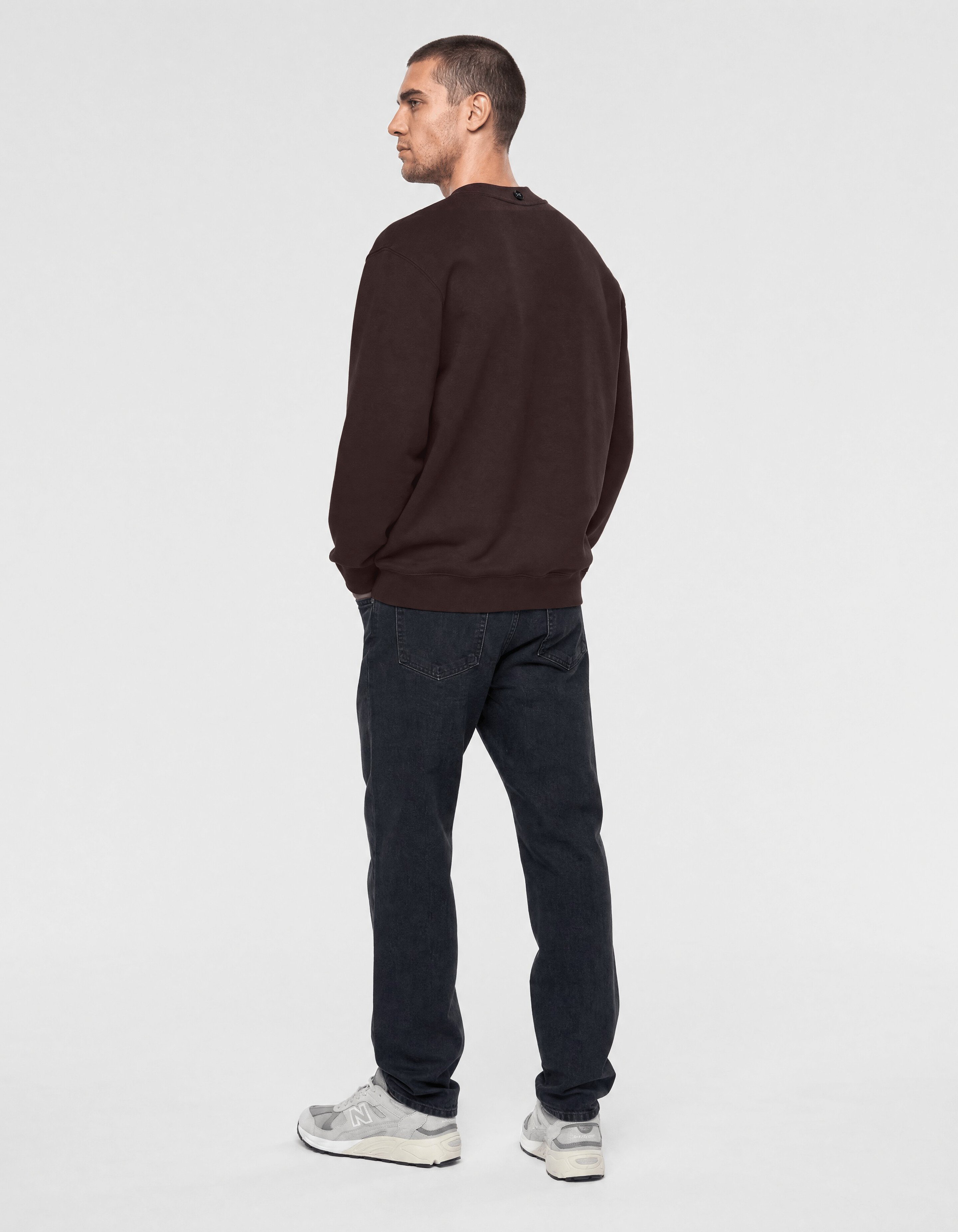 Relaxed Basis Sweater Donkerbruin SHOEBY MEN