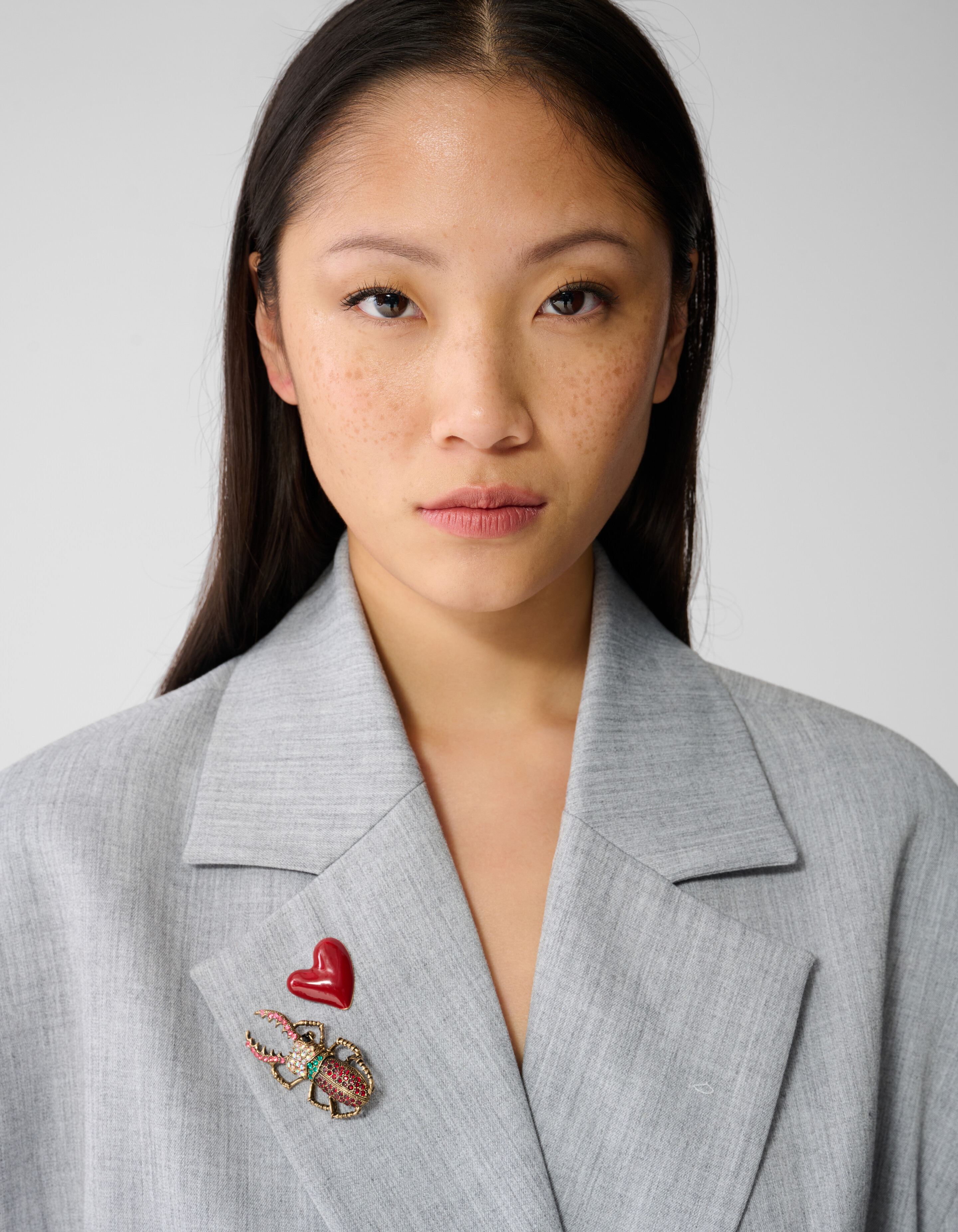 Heart Beetle Broche Set Rood SHOEBY ACCESSOIRES