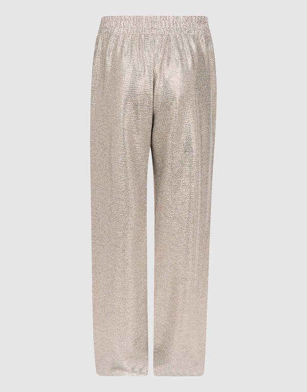 Metallic Wide Leg Broek Zilver SHOEBY GIRLS