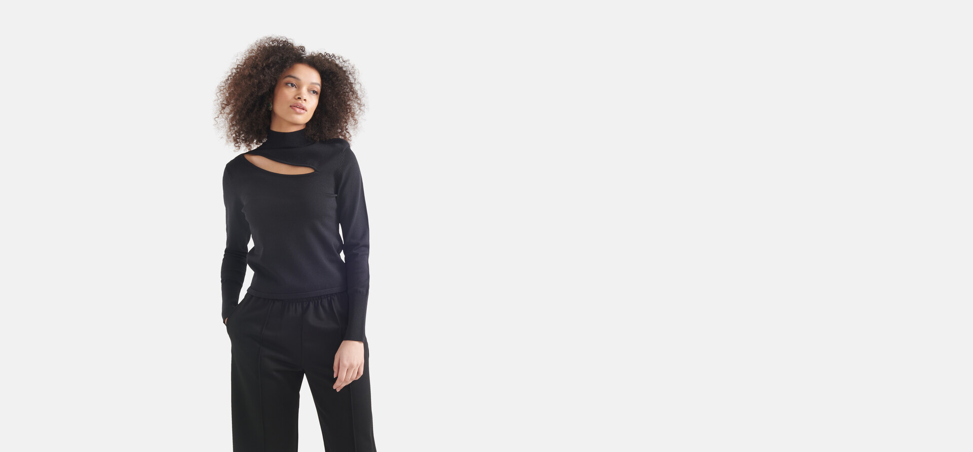 Cut Out Top Zwart SHOEBY WOMEN