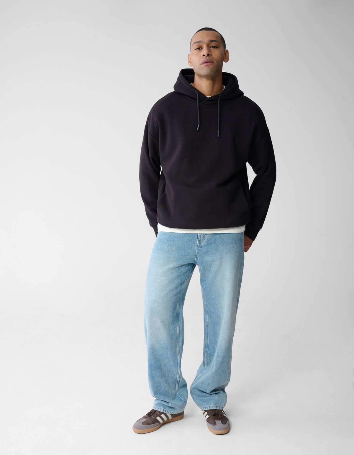 Label Sweat Hoodie Donkerbruin SHOEBY MEN