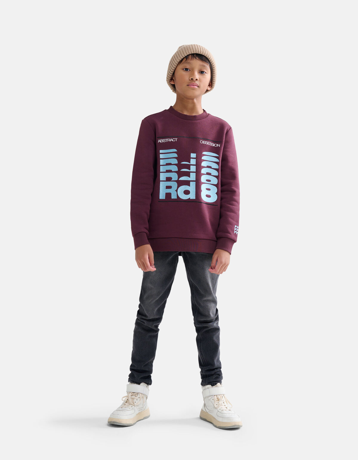 Abstracte Sweater Donkerrood SHOEBY BOYS