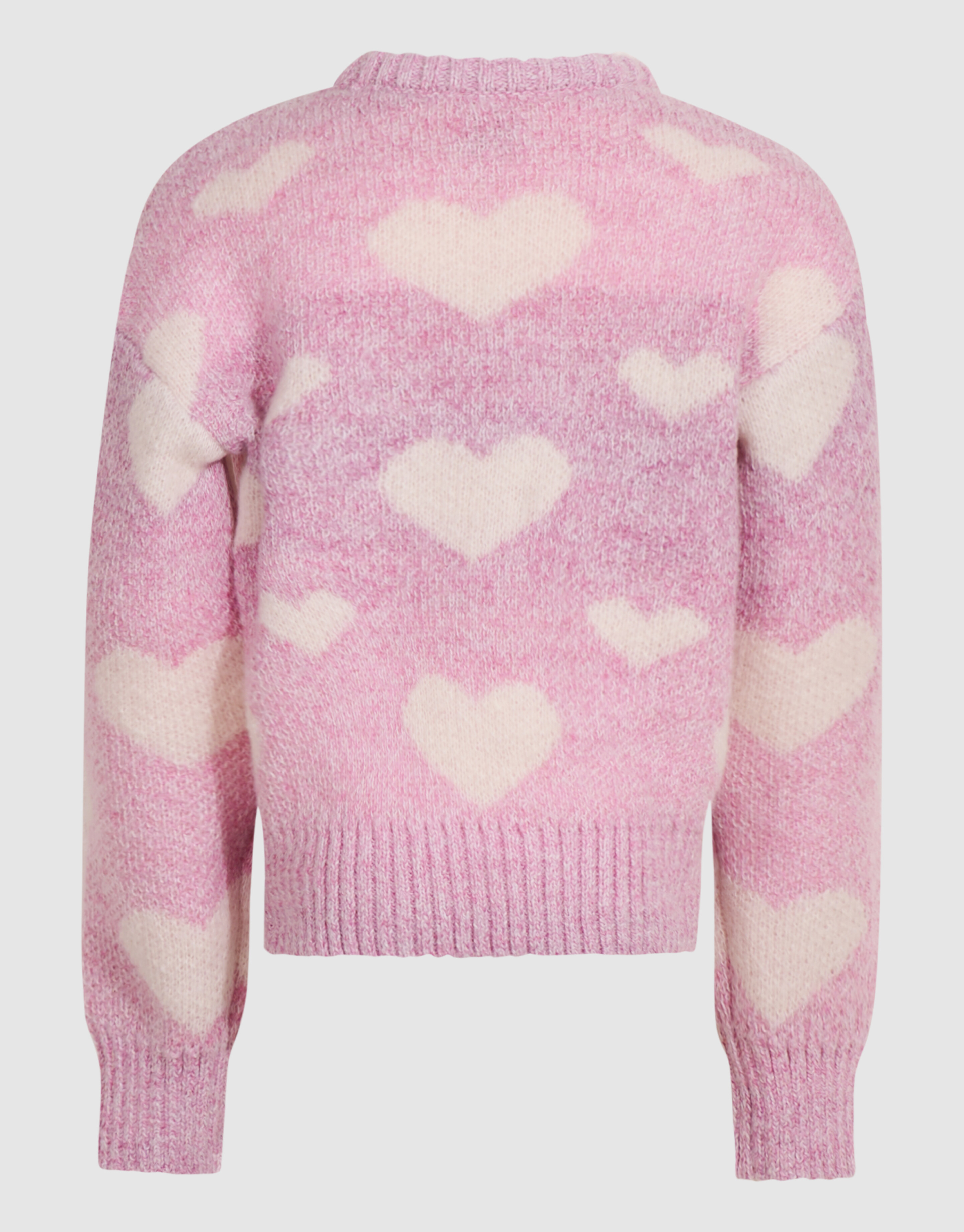 Heart Print Gebreide Trui Roze SHOEBY GIRLS