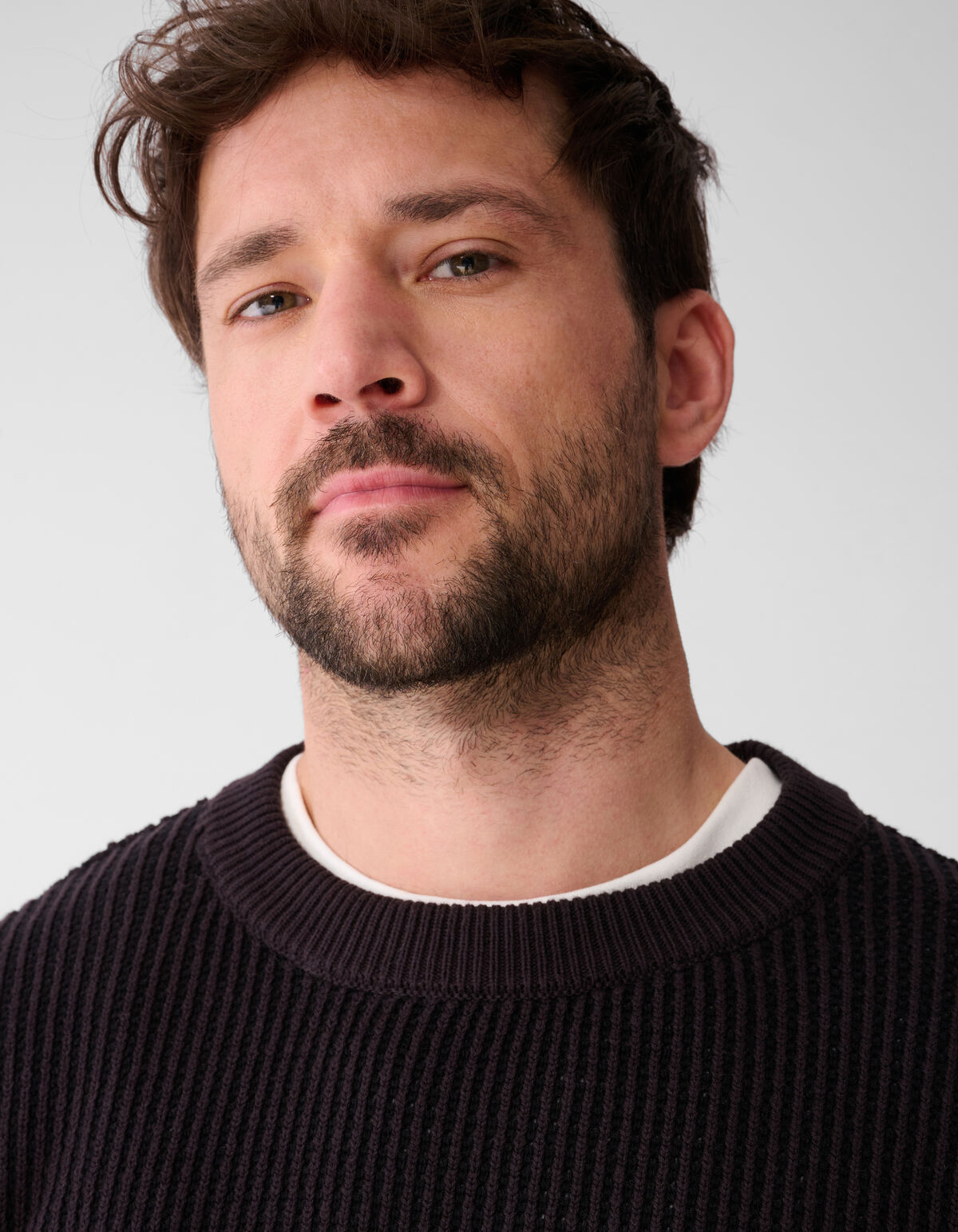 Plaited Gebreide Trui Donkerbruin SHOEBY MEN