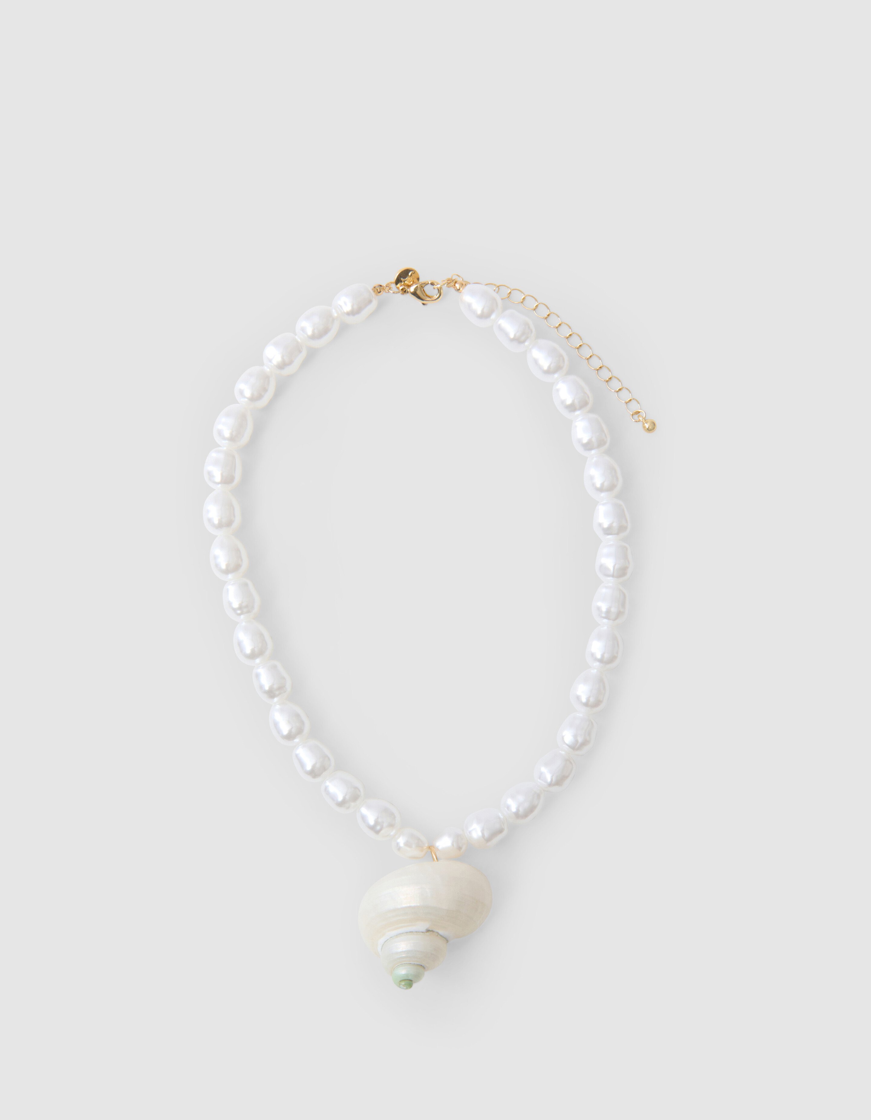 Statement Schelp Ketting Wit SHOEBY ACCESSOIRES