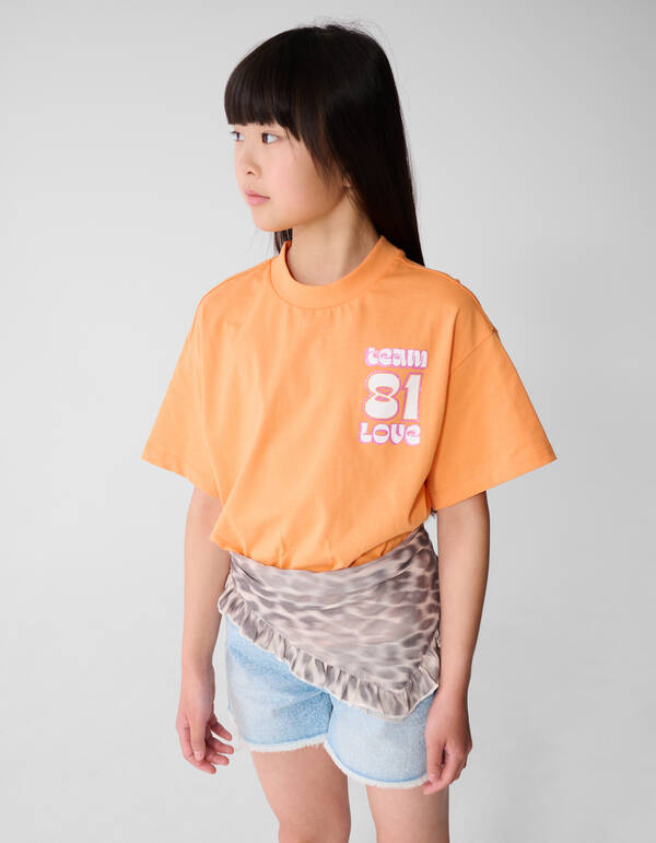 Team Love Artwork T-shirt Oranje SHOEBY GIRLS