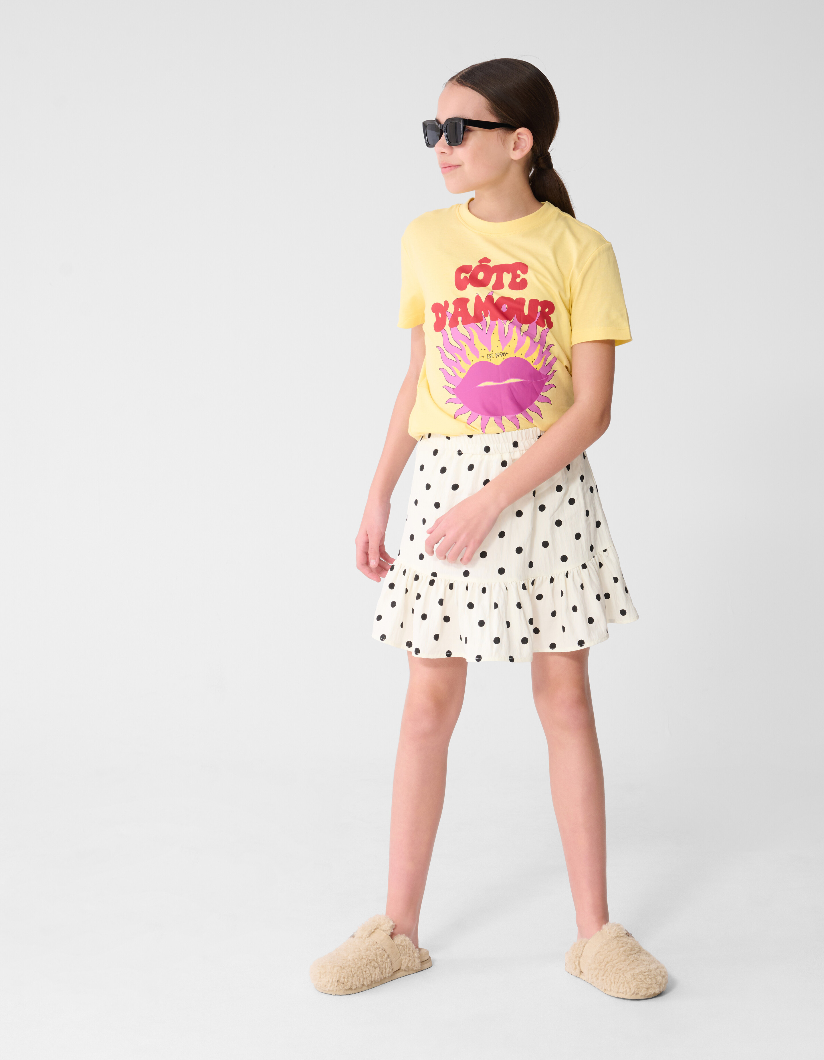 Cote D'amour Artwork T-shirt Geel SHOEBY GIRLS