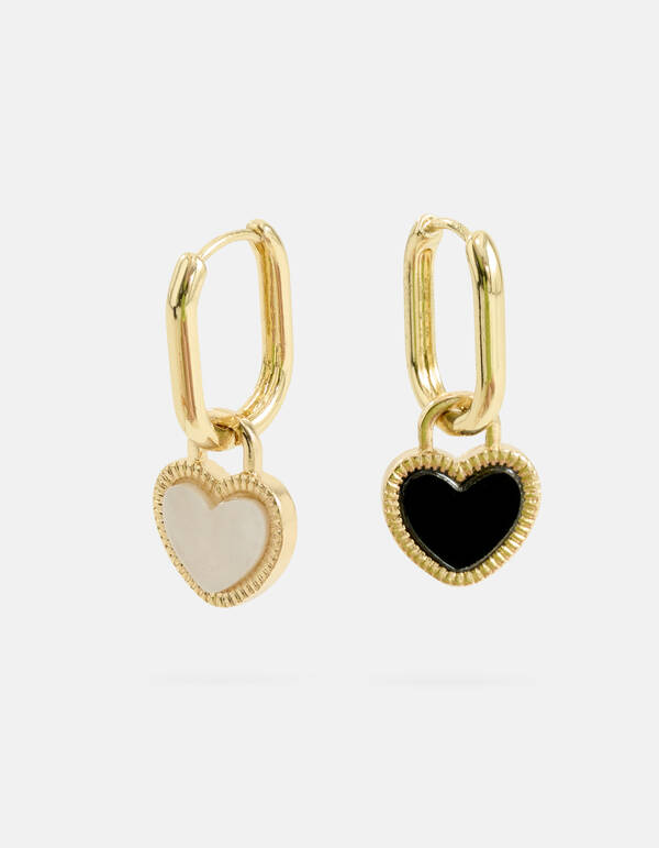 Two Colored Heart Oorbellen Goud SHOEBY ACCESSOIRES