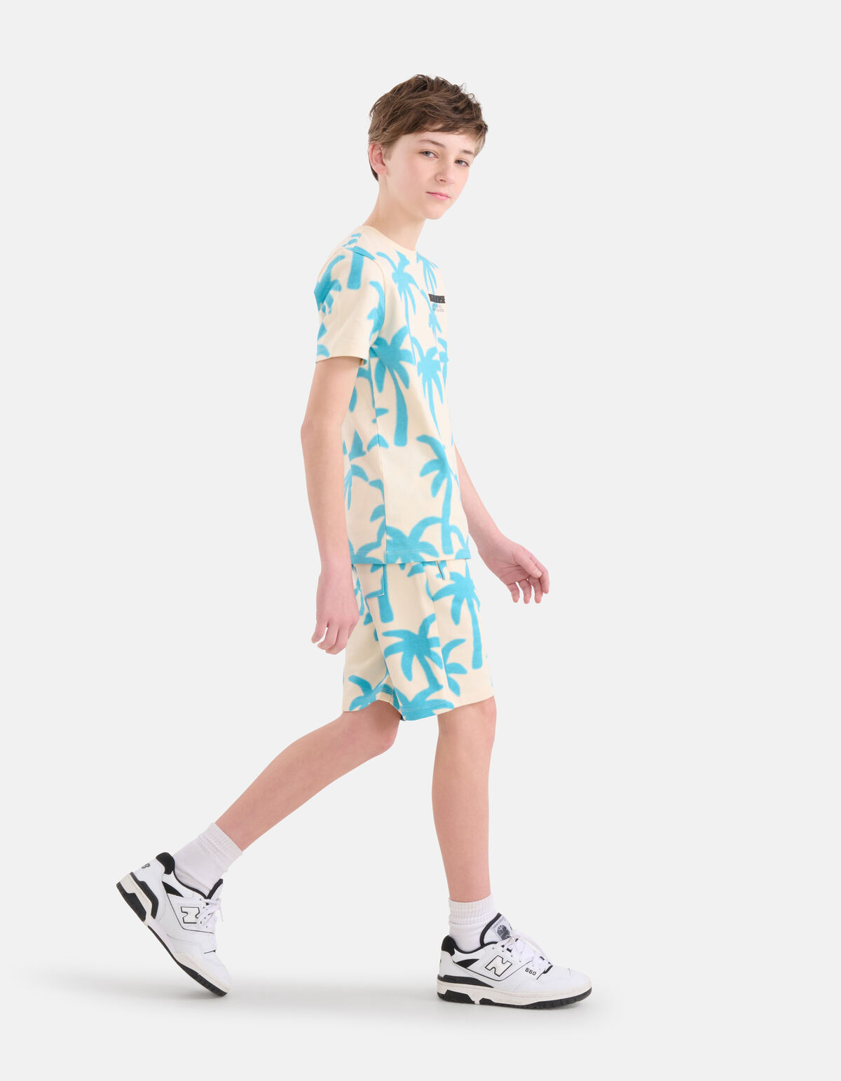 Palm Print Short Gebroken Wit SHOEBY BOYS