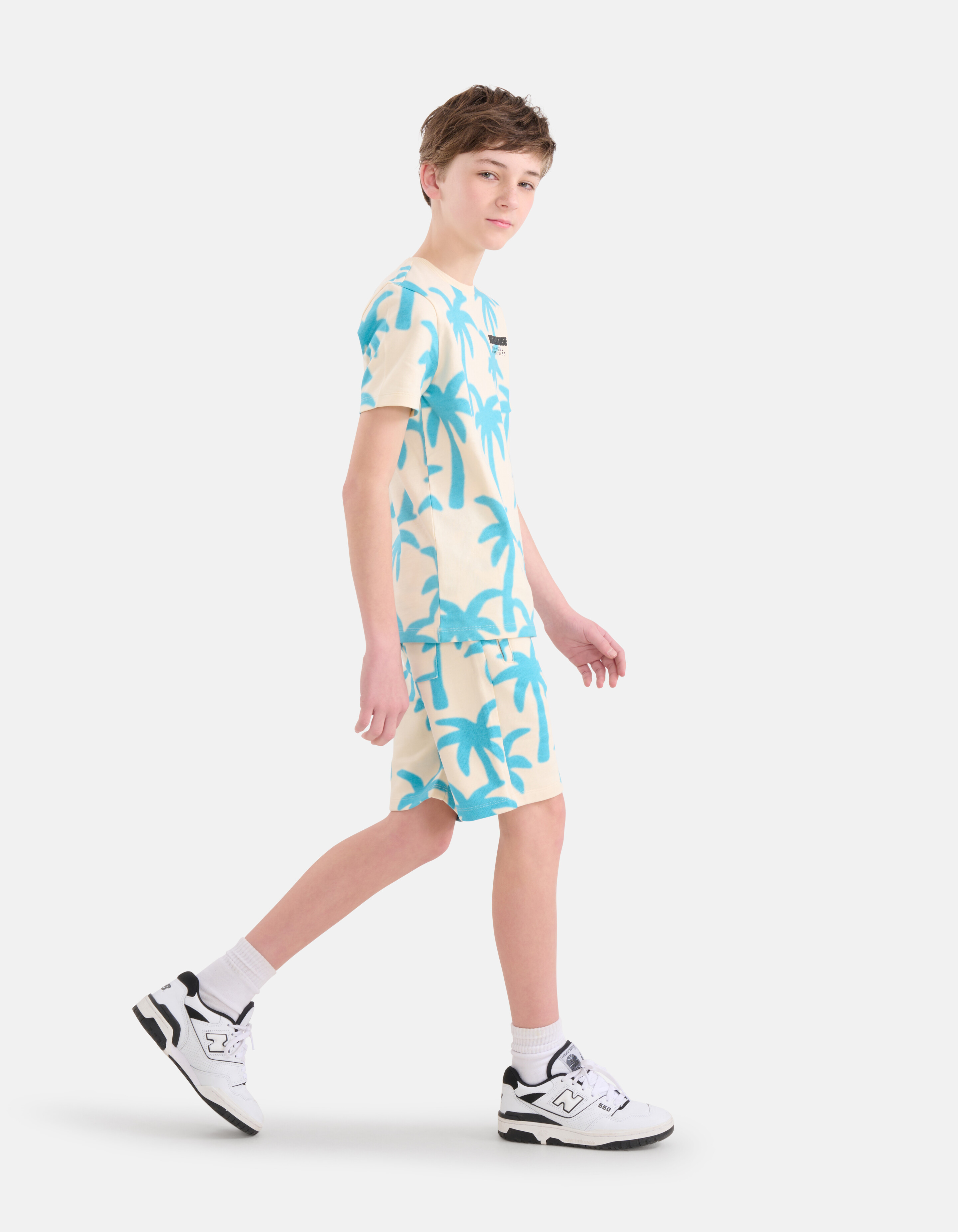 Palm Print Short Gebroken Wit SHOEBY BOYS