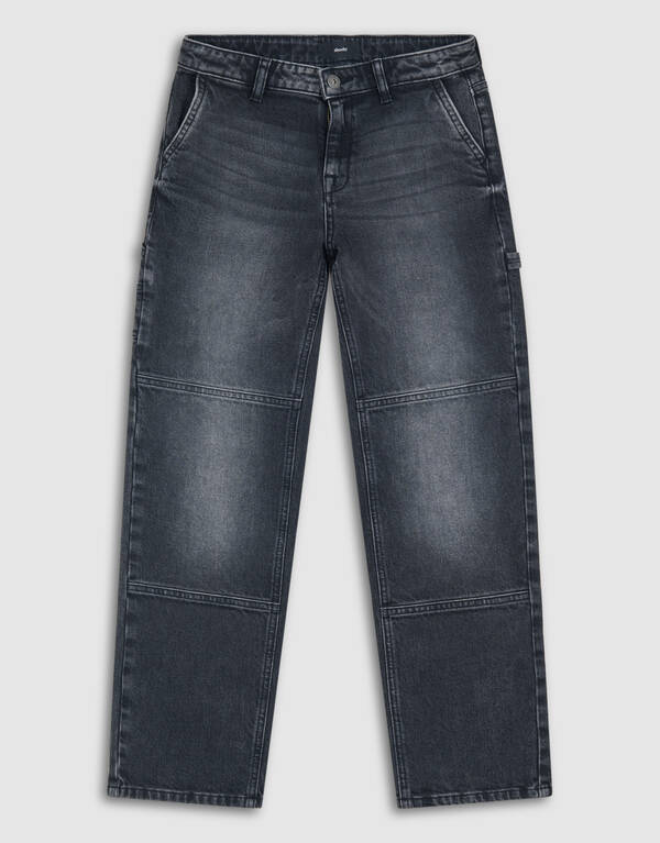 Carpenter Straight Fit Jeans Donkergrijs SHOEBY BOYS