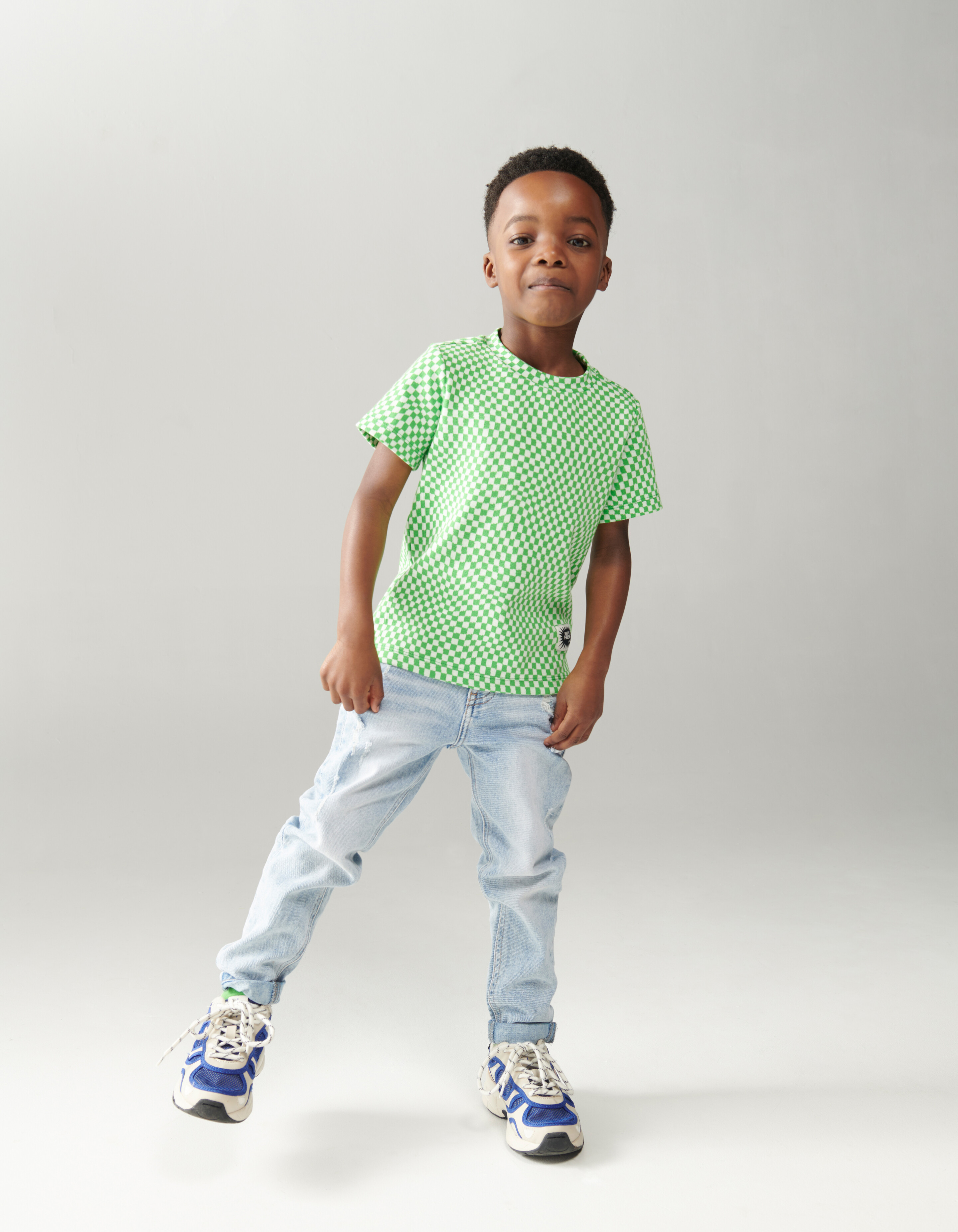 Heavy Block Structuur T-shirt Groen SHOEBY BOYS