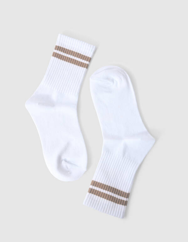 Wave Artwork Sokken Taupe SHOEBY ACCESSOIRES