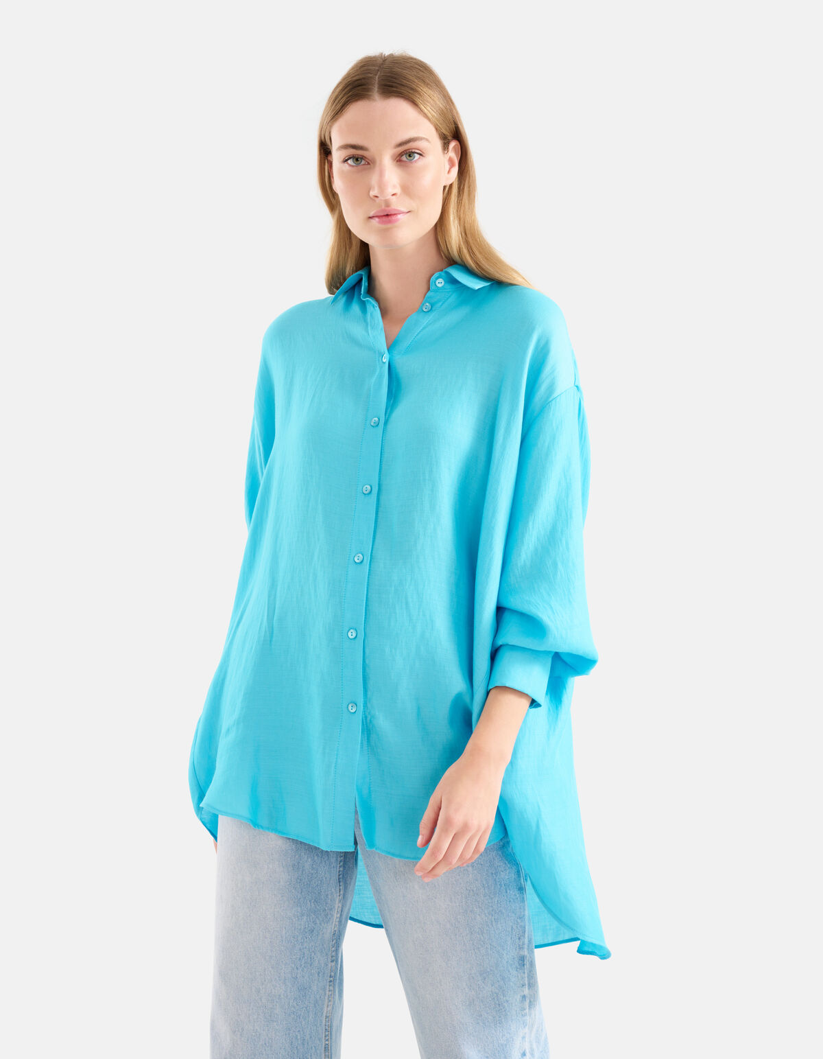 Washed Blouse Jurk Blauw SHOEBY WOMEN