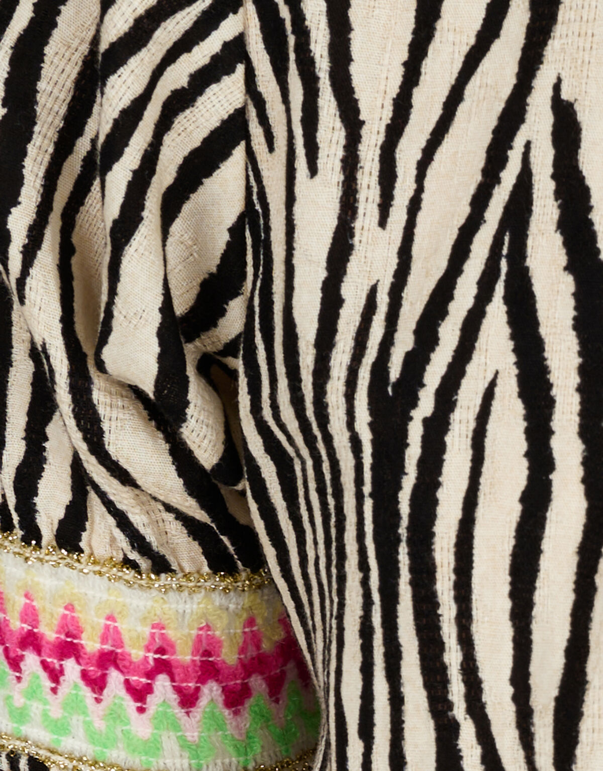 Zebra Print Blouse Zwart/Gebroken Wit SHOEBY GIRLS
