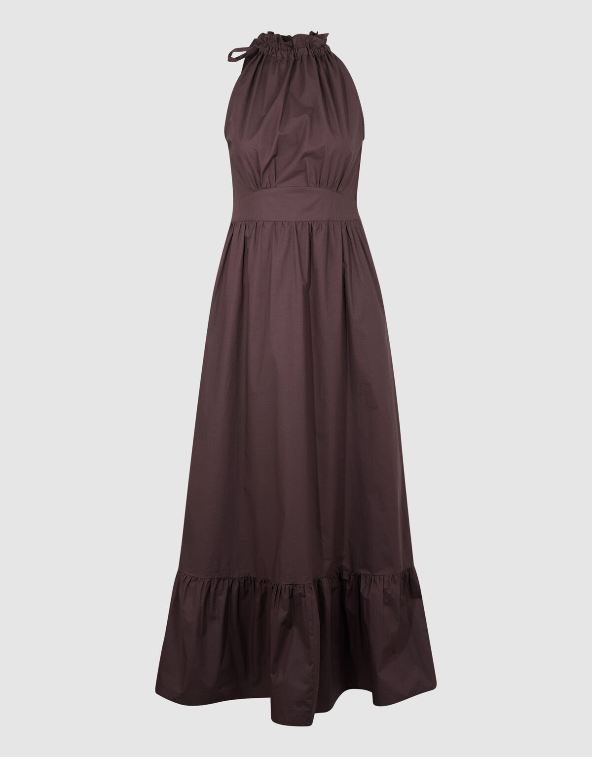 Halter Maxi Jurk Bruin SHOEBY WOMEN