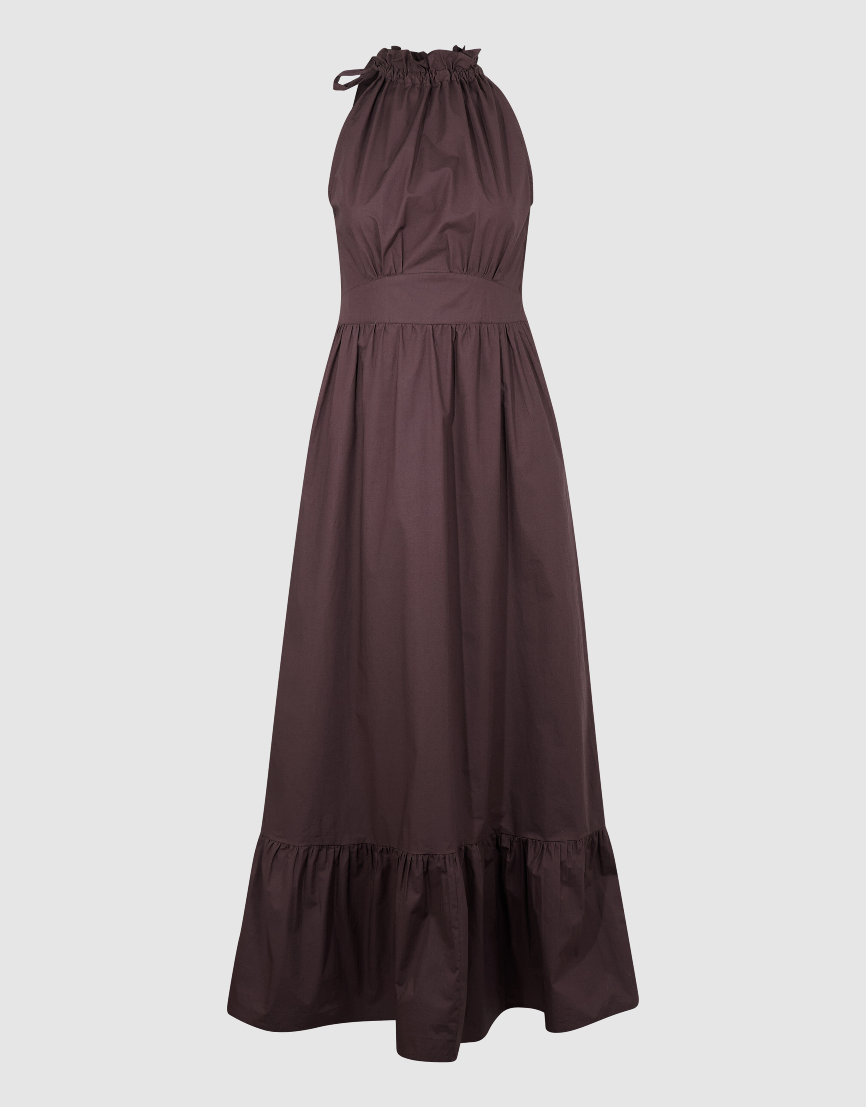 Halter Maxi Jurk Bruin SHOEBY WOMEN