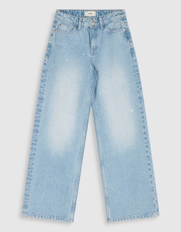 Strass Wide Leg Fit Jeans Blauw SHOEBY GIRLS