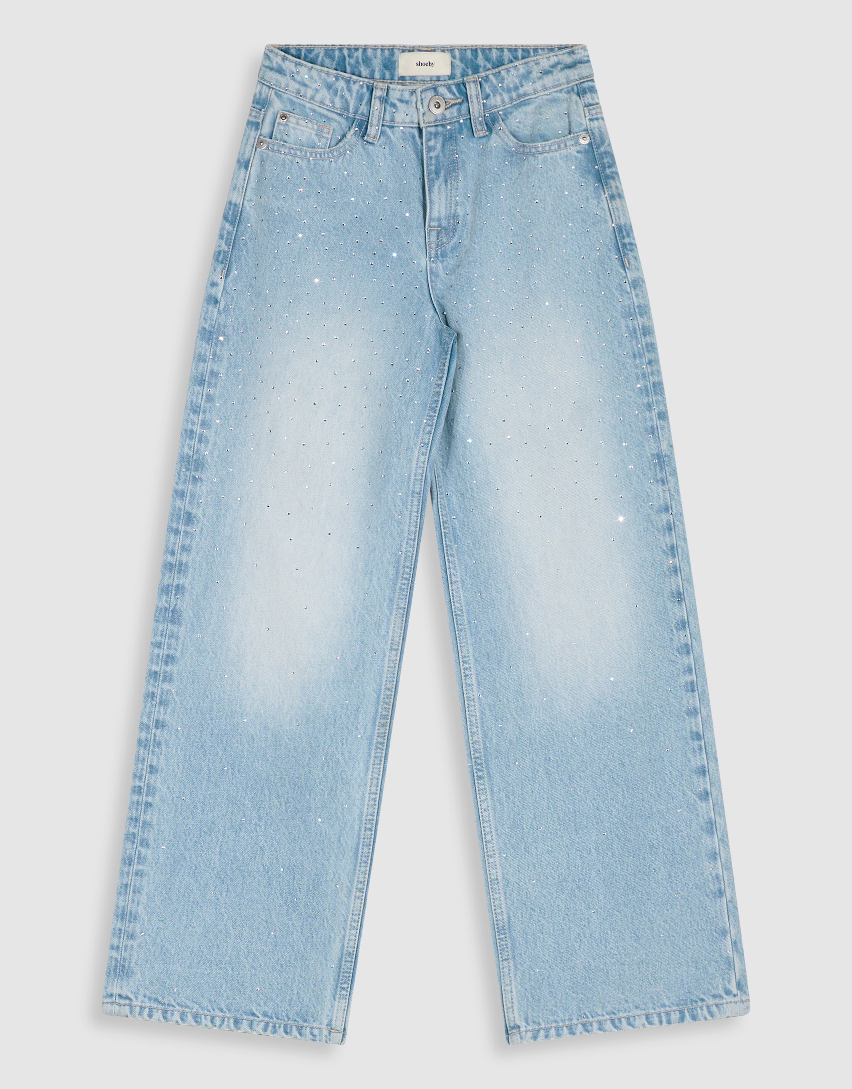 Strass Wide Leg Fit Jeans Blauw SHOEBY GIRLS