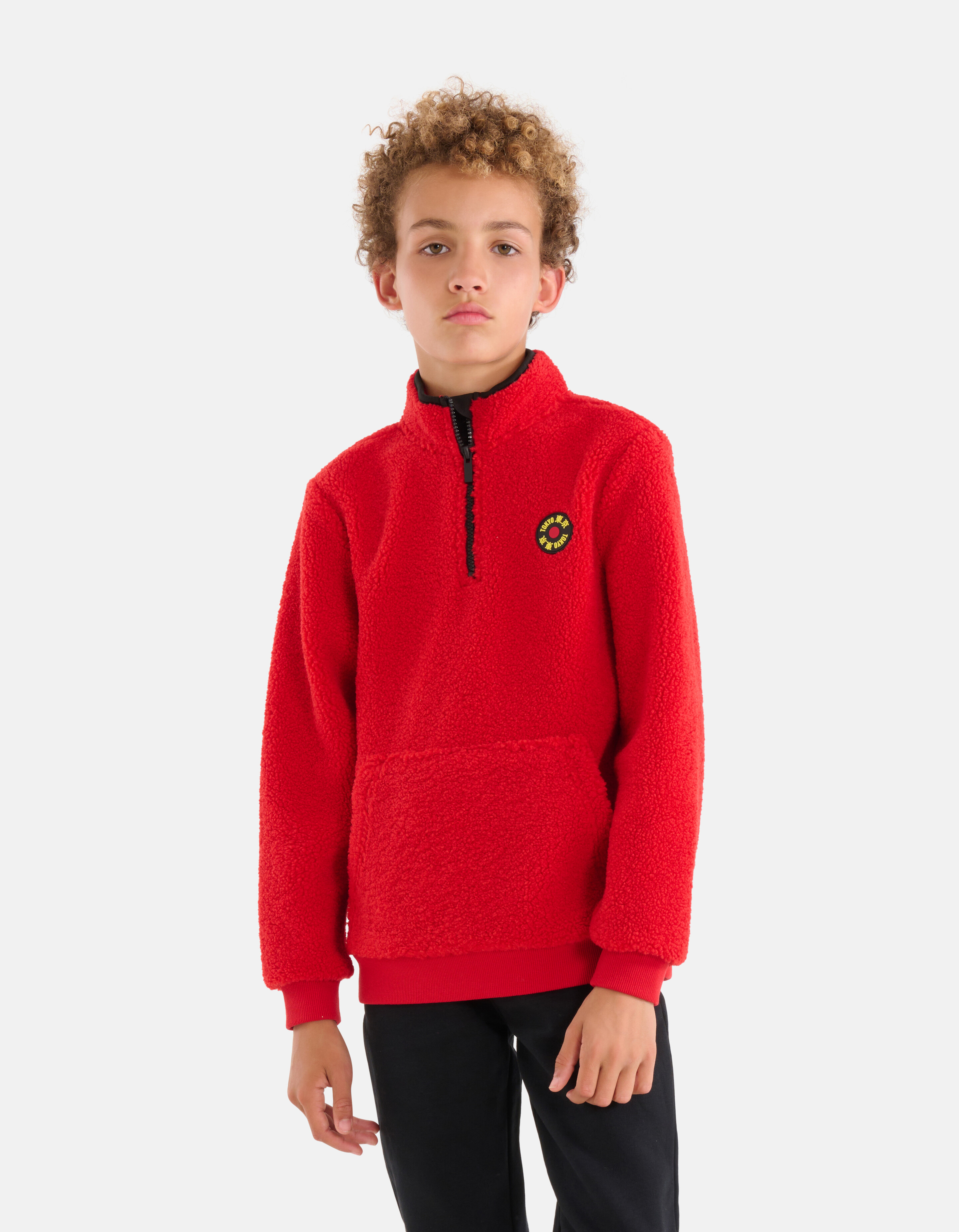 Teddy Fleece Sweater Rood SHOEBY BOYS
