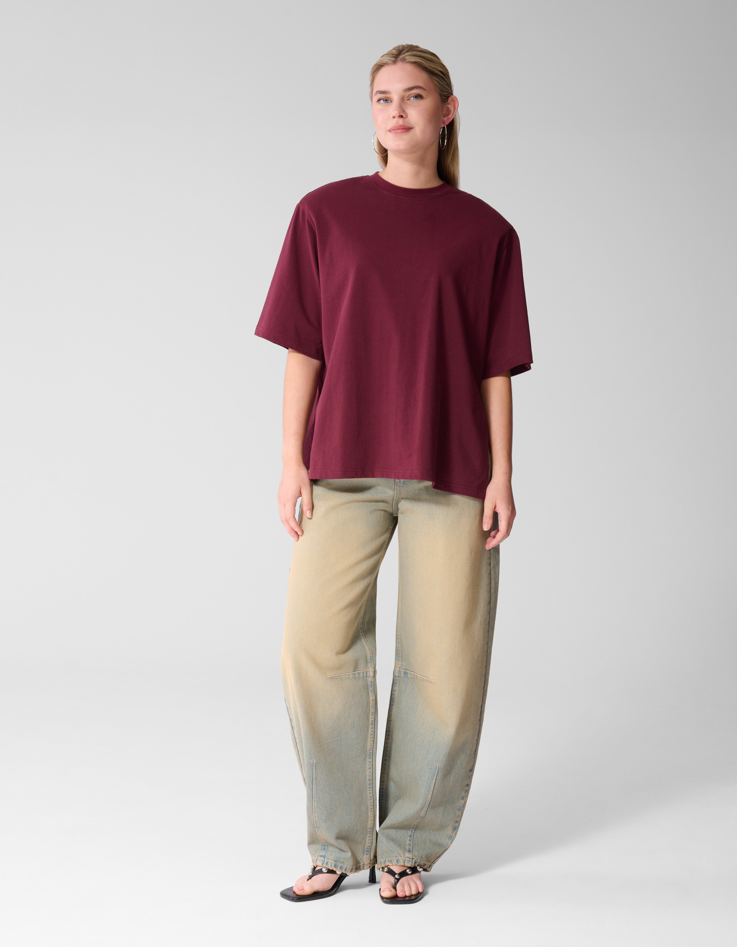 Split T-shirt Donkerrood SHOEBY WOMEN