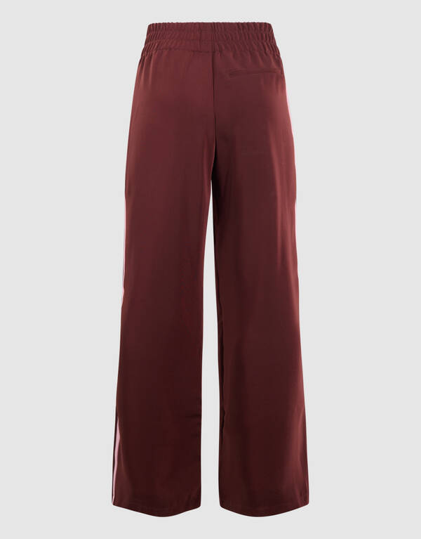 Sporty Wide Leg Broek Donkerrood SHOEBY WOMEN