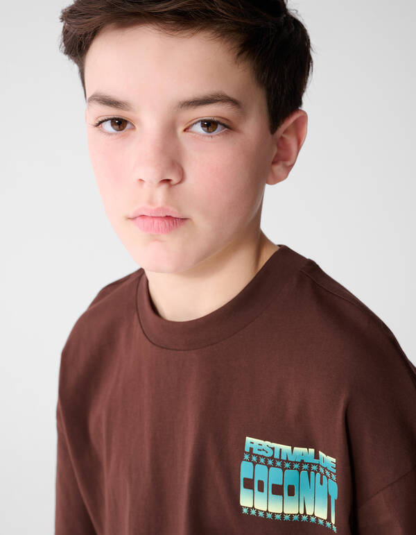 Coconut Artwork T-shirt Bruin SHOEBY BOYS