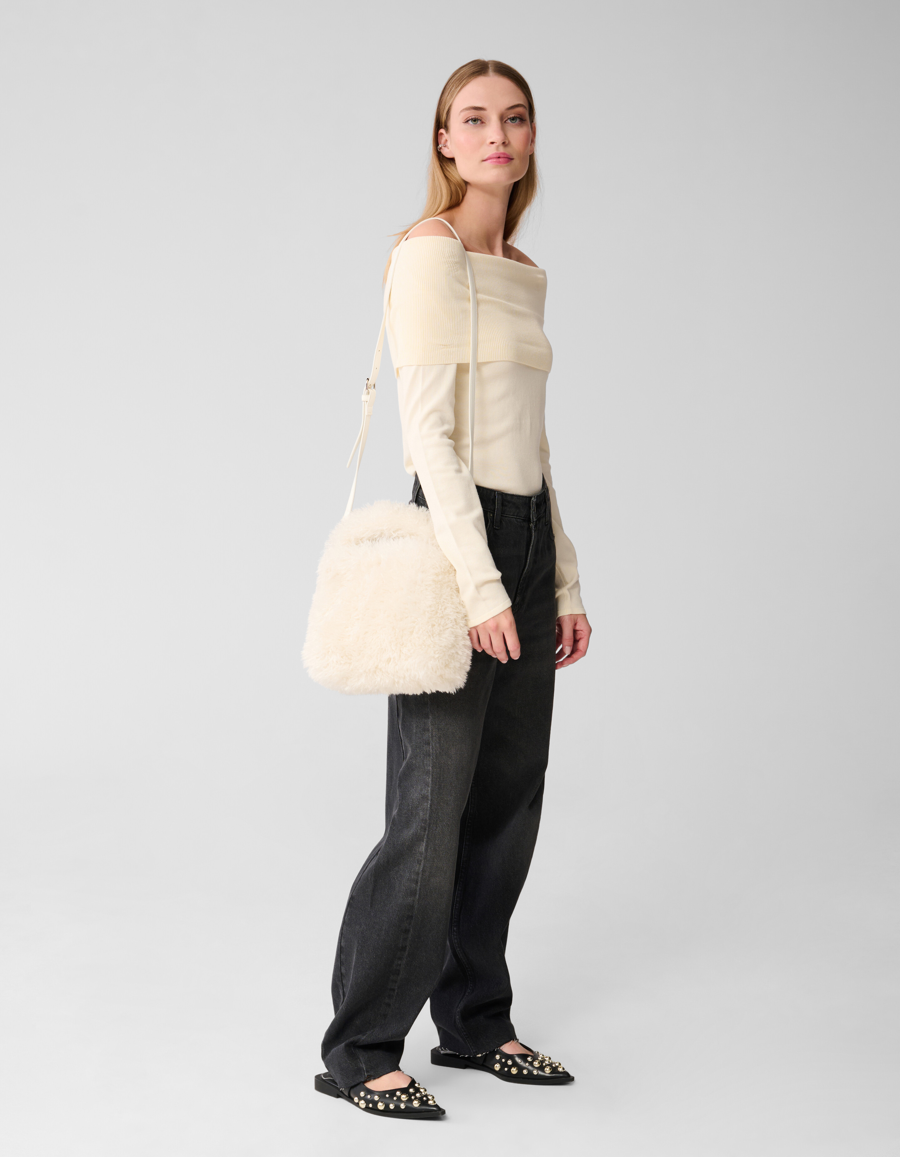 Fluffy Fur Tas Gebroken Wit SHOEBY ACCESSOIRES