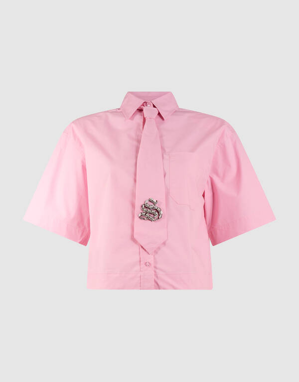 Oversized Stropdas Blouse Roze SHOEBY WOMEN