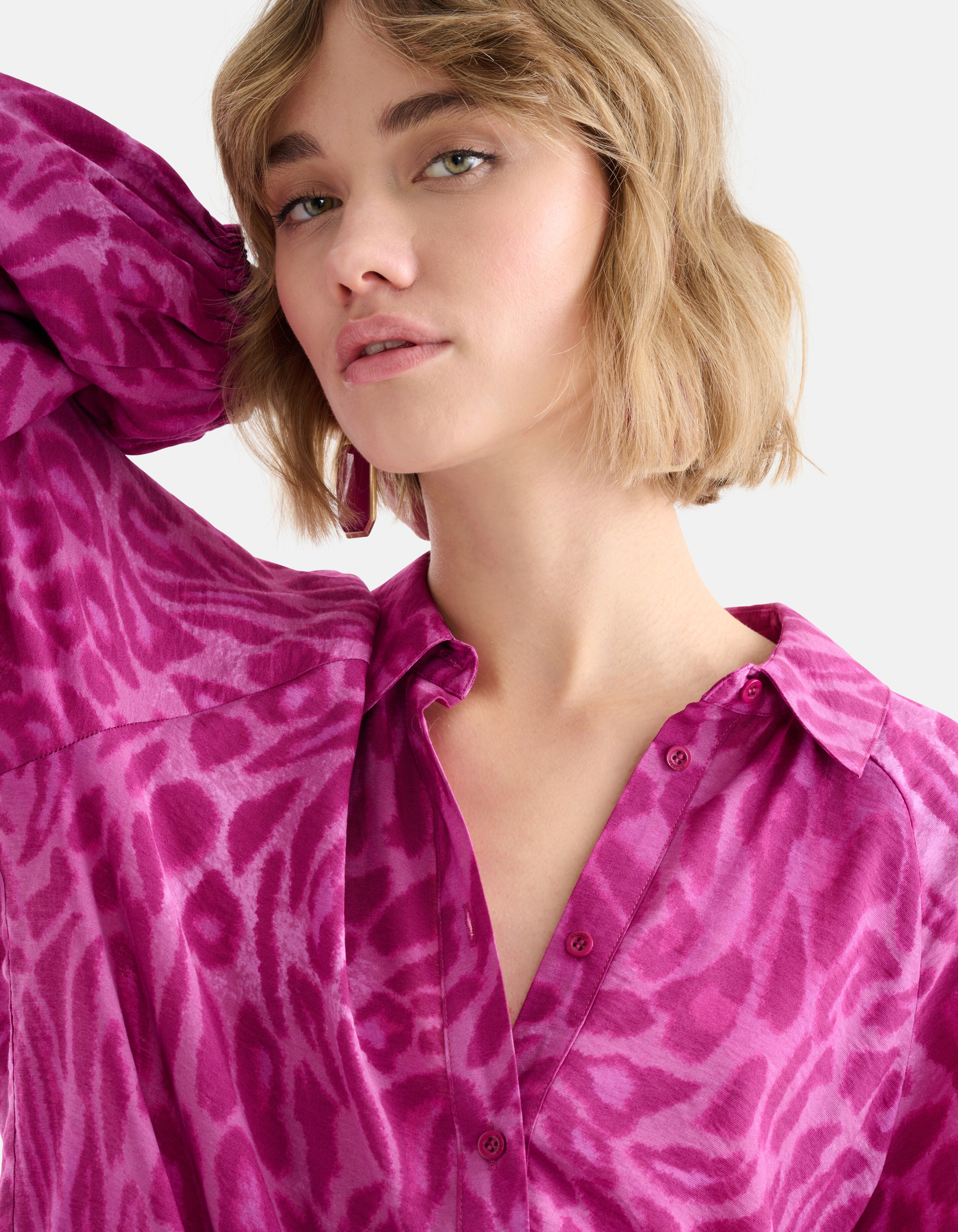 Leopard Print Blouse Roze SHOEBY WOMEN