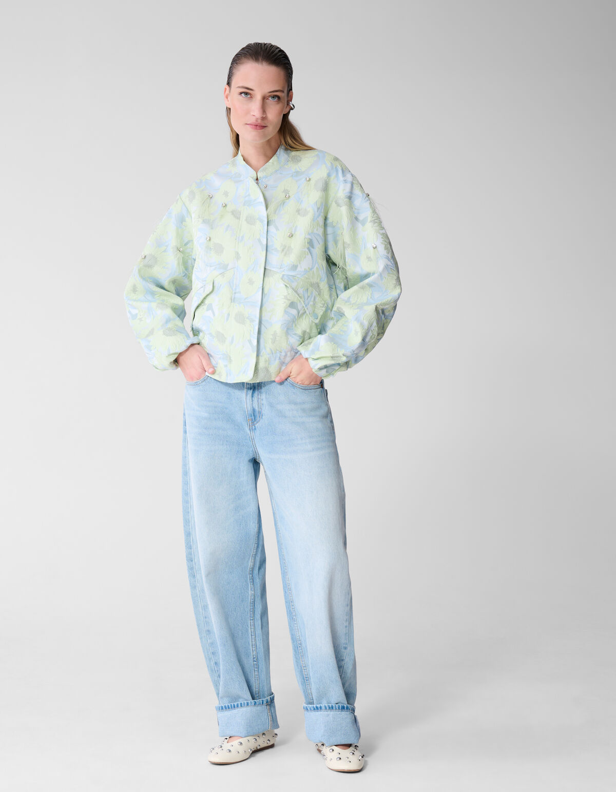 Oversized Strass Jacquard Jack Lichtblauw SHOEBY WOMEN