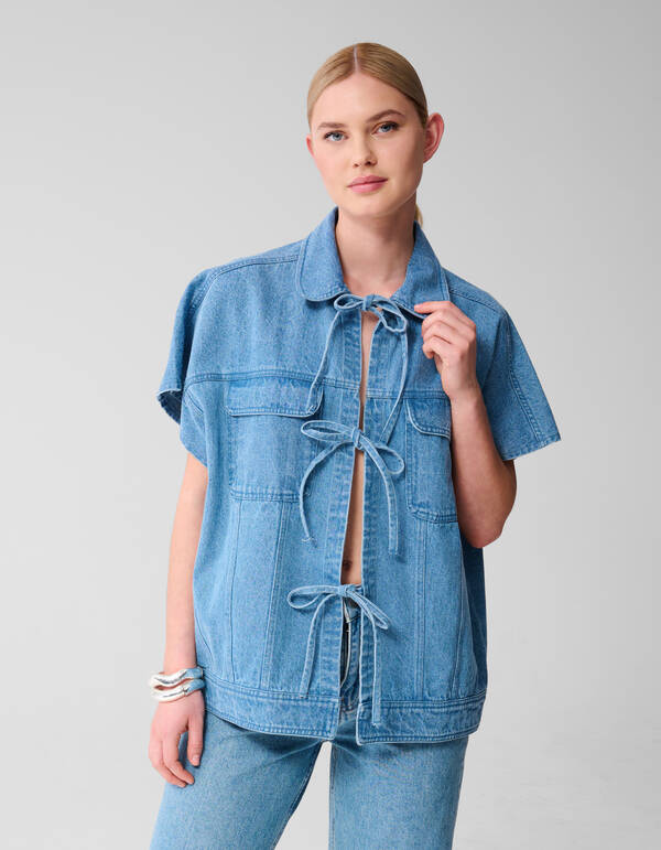 Oversized Denim Gilet Blauw SHOEBY WOMEN