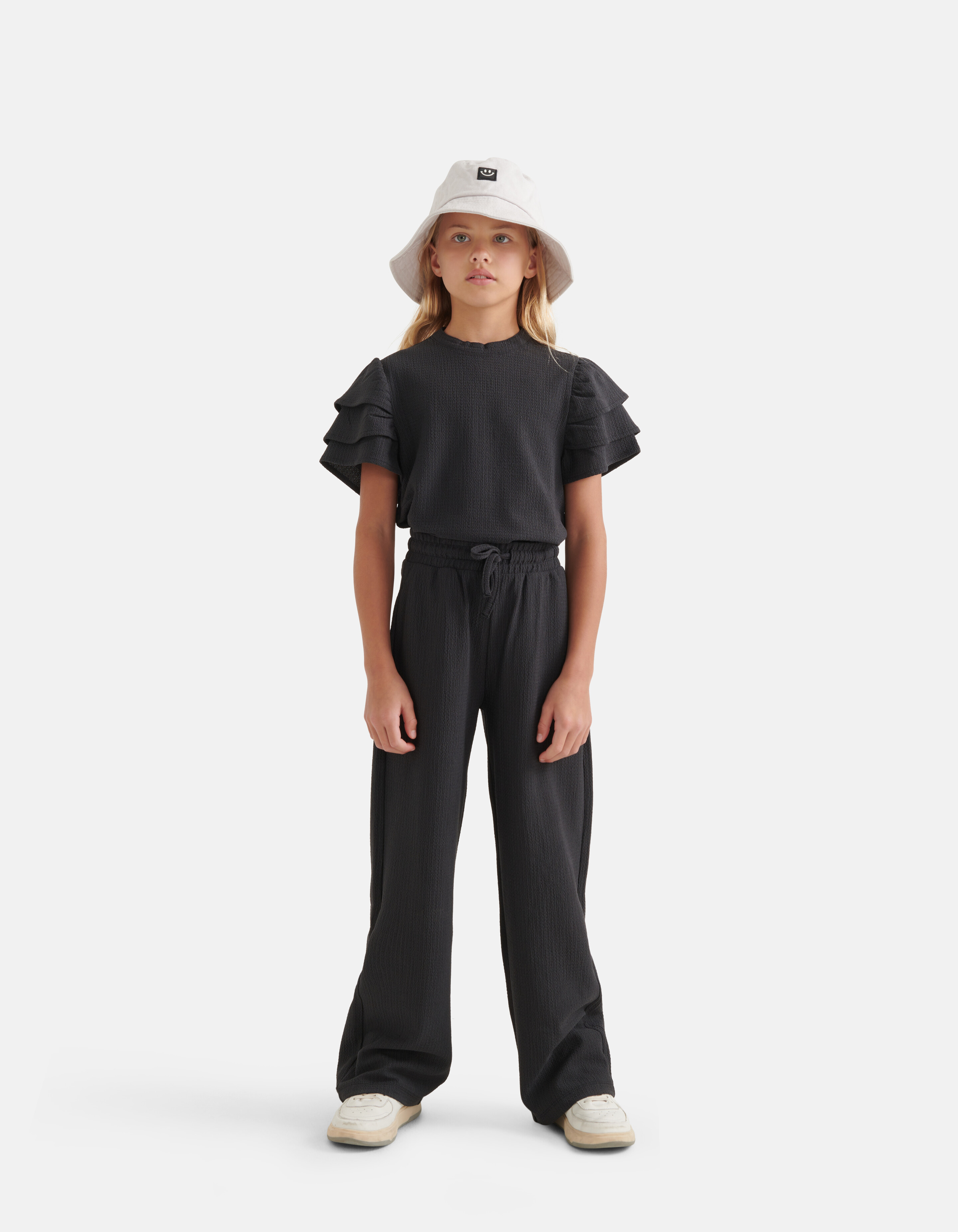 Crinkle Palazzo Broek Donkergrijs SHOEBY GIRLS