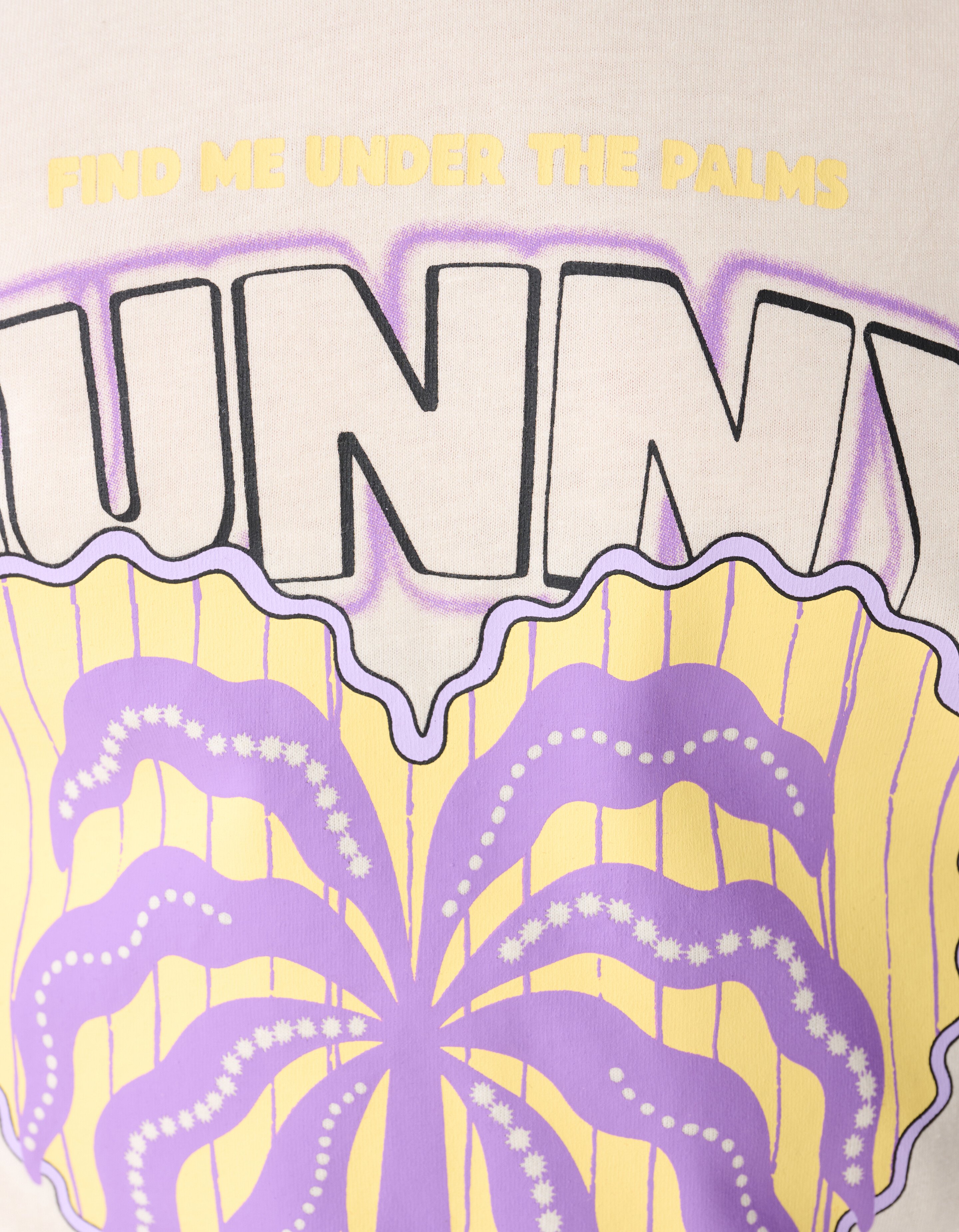 Sunny Palms Artwork T-shirt Gebroken Wit SHOEBY GIRLS