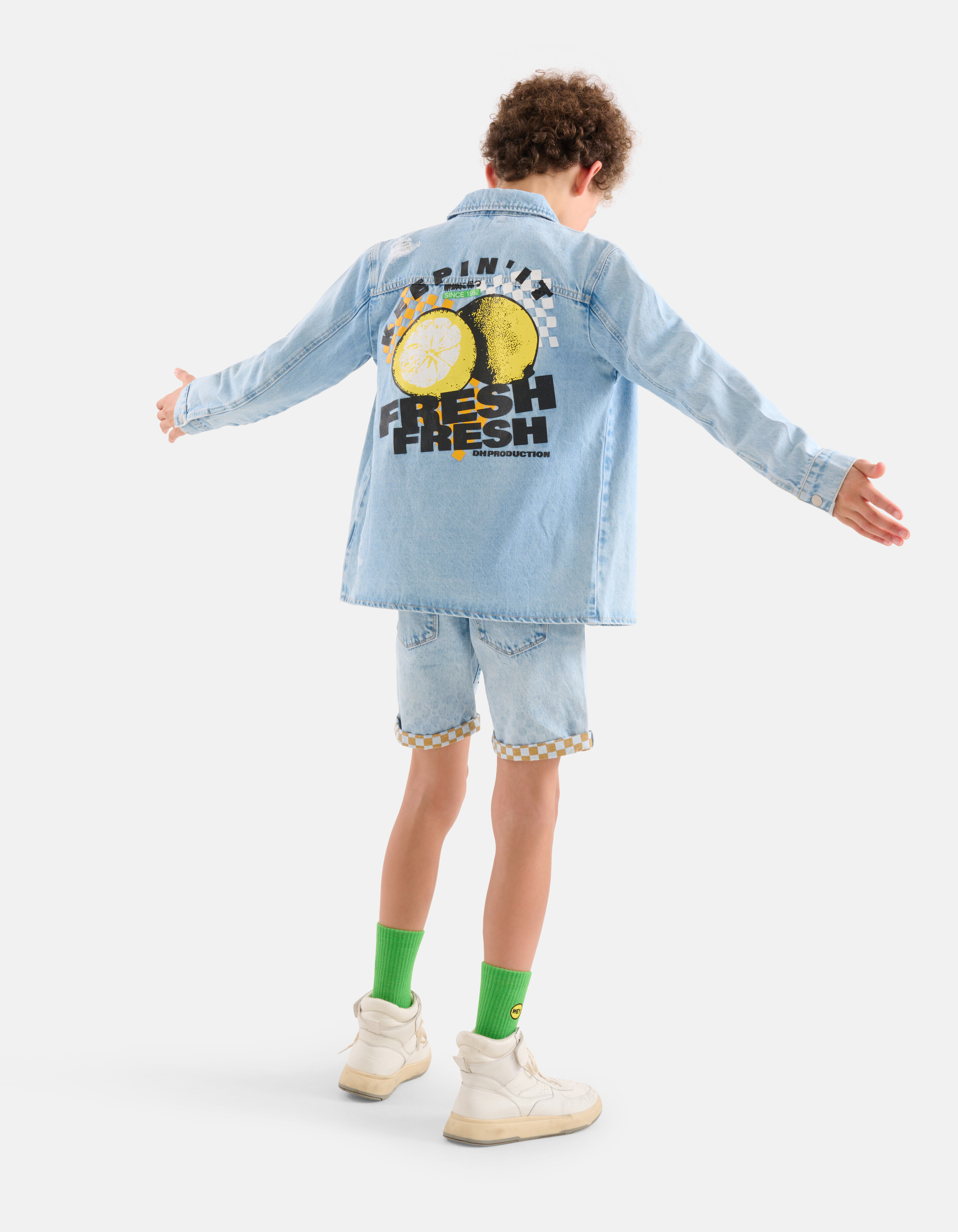 Artwork Denim Overshirt Bleached By Dylan SHOEBY BOYS