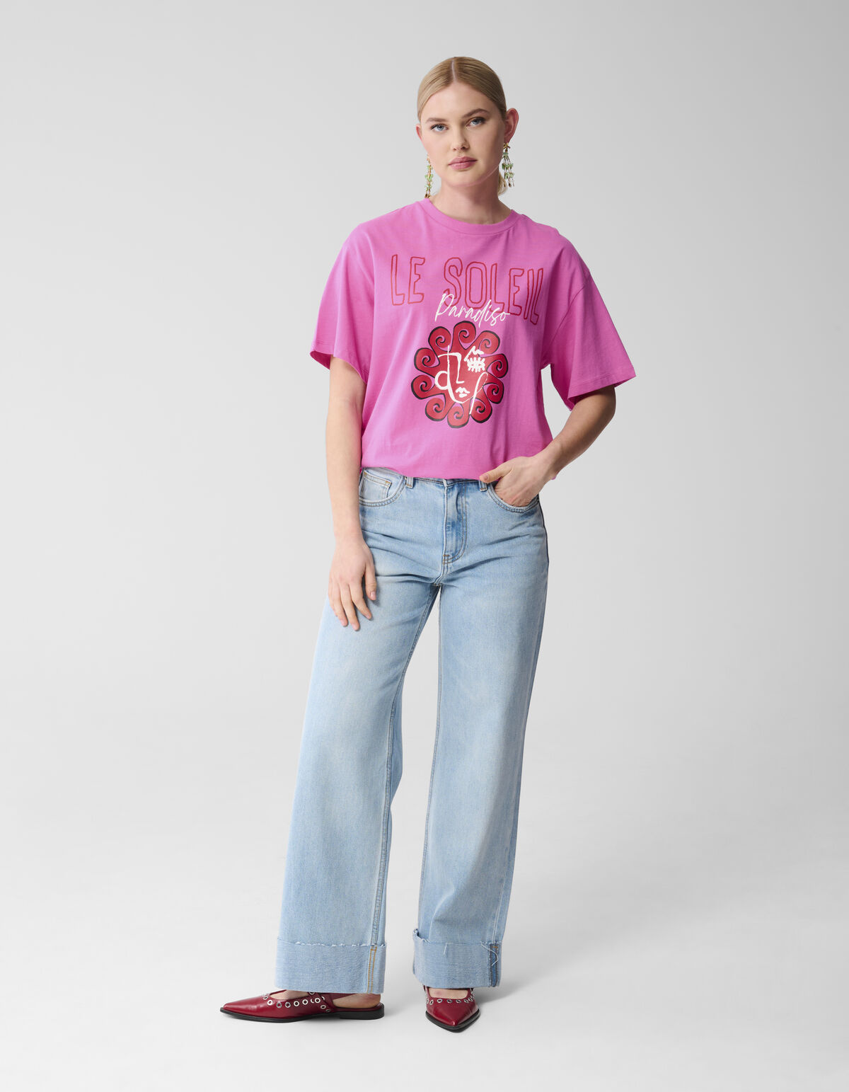 Le Soleil Artwork T-shirt Roze SHOEBY WOMEN