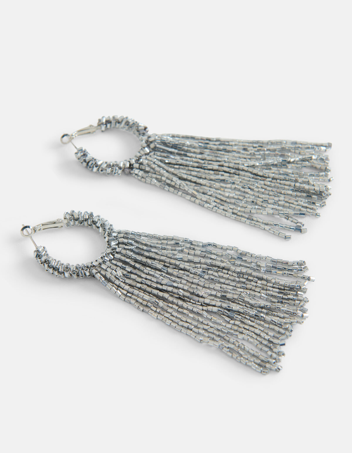 Drape Beaded Hoop Oorbellen Zilver SHOEBY ACCESSOIRES