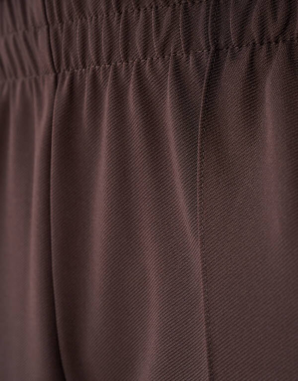 Sporty Wide Leg Broek Donkerbruin SHOEBY WOMEN