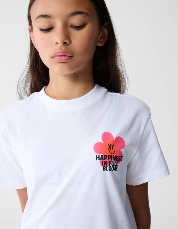 Happiness Artwork T-shirt Wit SHOEBY GIRLS