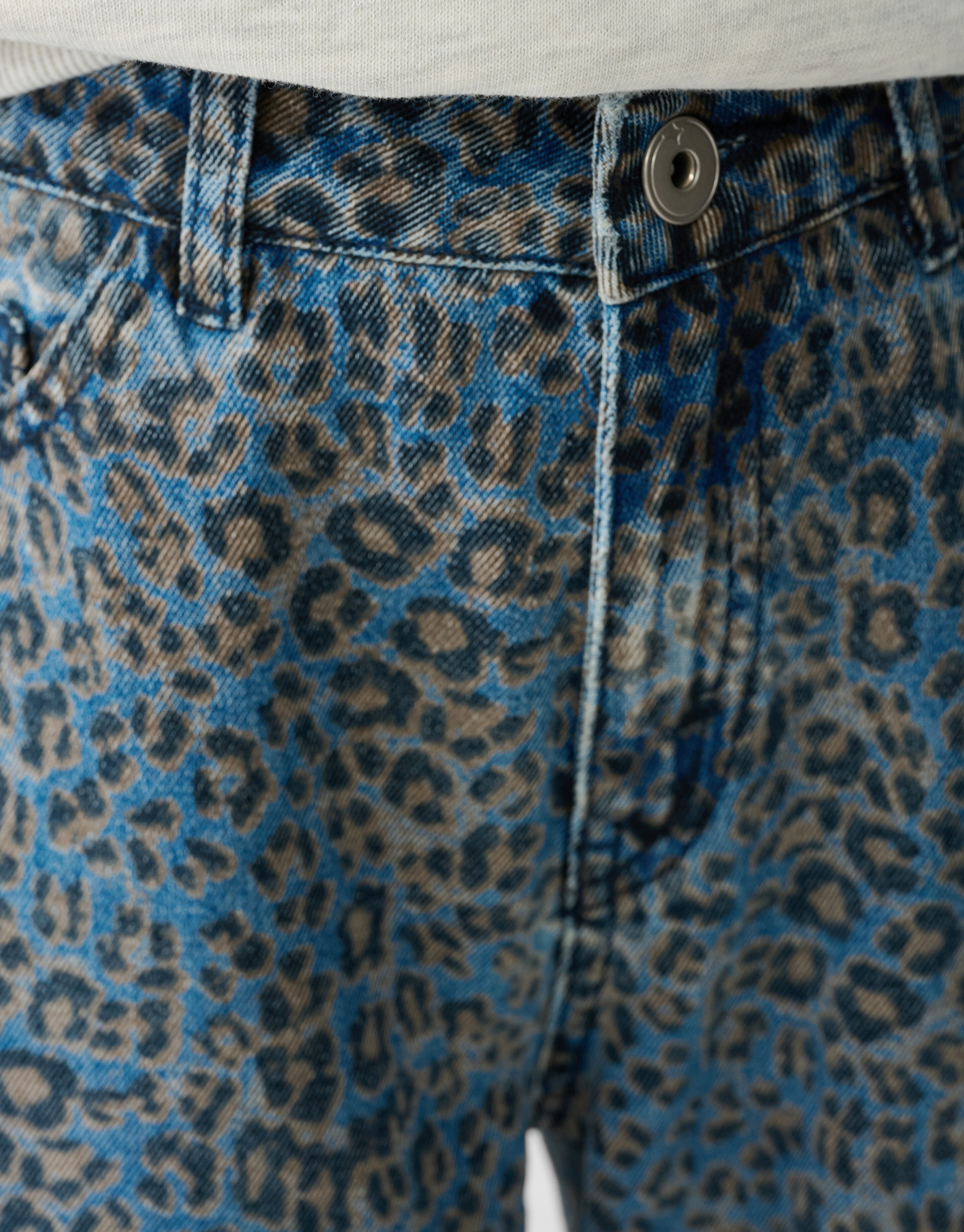 Leopard Barrel Fit Jeans Blauw SHOEBY GIRLS