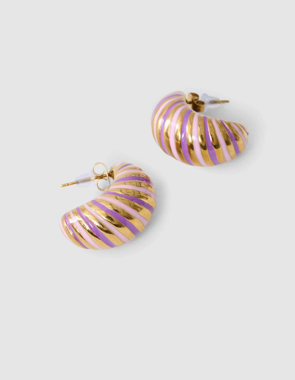 Striped Hoop oorbellen Goud SHOEBY ACCESSOIRES