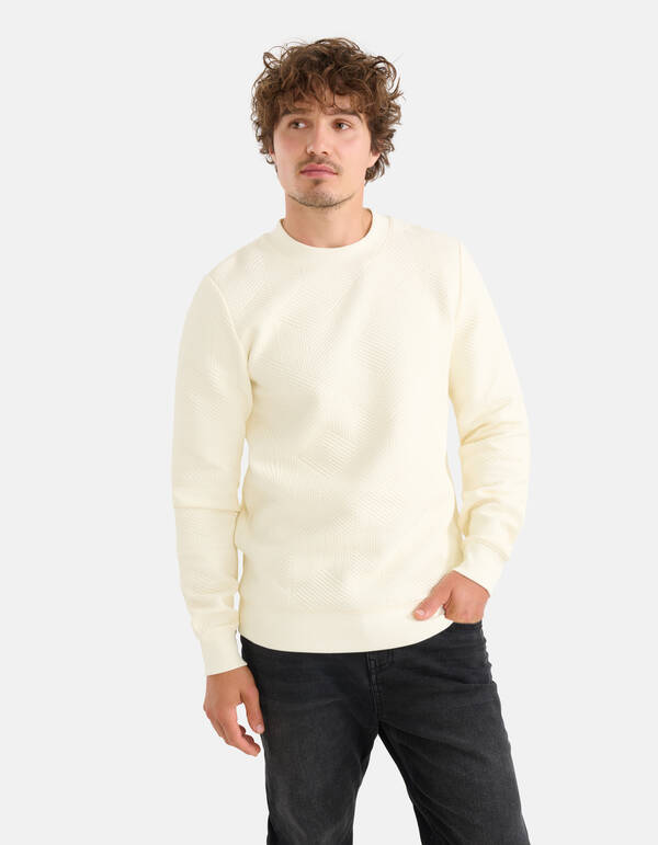 Geometrische Sweater Gebroken Wit SHOEBY MEN