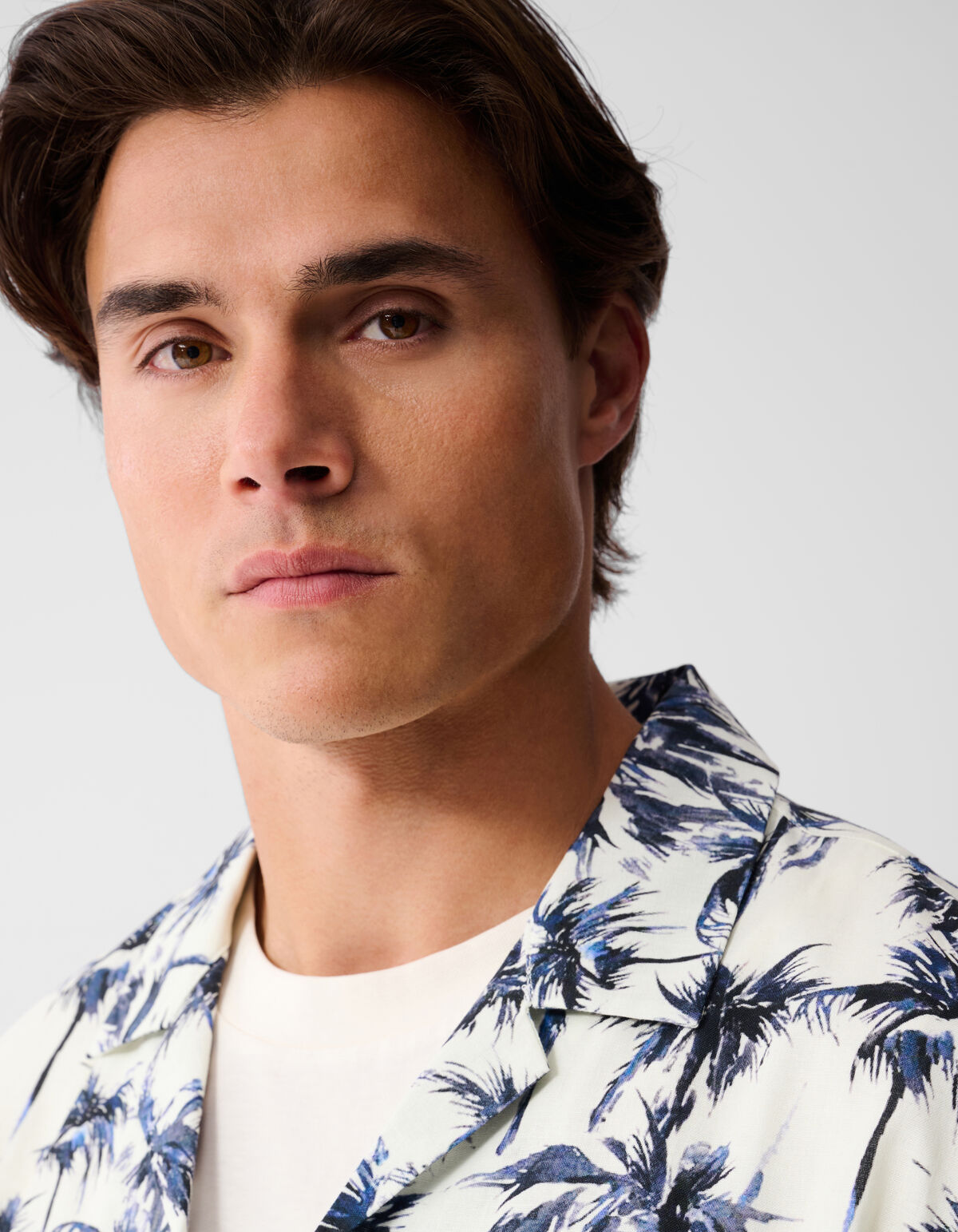 Printed Palm T-shirt Gebroken Wit SHOEBY MEN